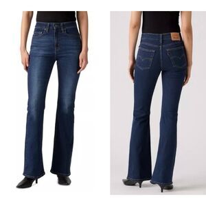 NWOT SZ 33 LEVI'S Women's 726 Stretch Flare Jeans in Eternal Indigo Dark